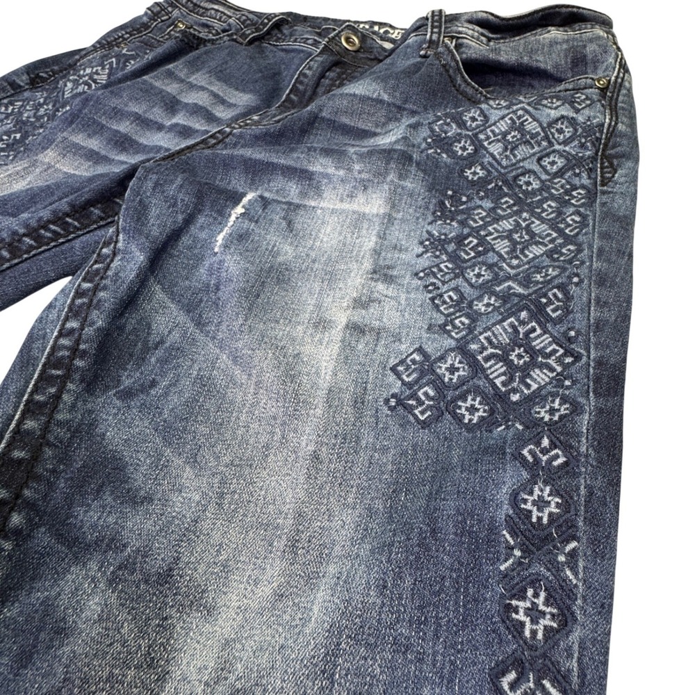Grace in LA‎ Jeans Women's 33 Western Straight Easy Fit Cow Hoof Print Embroider